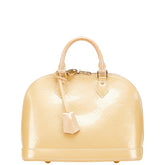 ルイ ヴィトン モノグラム ヴェルニ アルマPM ハンドバッグ M91751 ベージュプードル パテントレザー レディース LOUIS VUITTON 【中古】